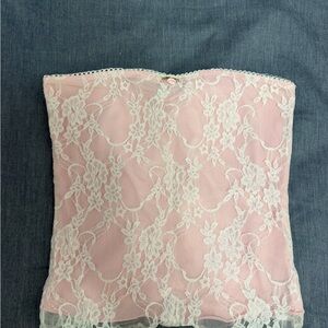 Edikted Blush Lace Strapless Top